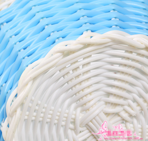 DAMAI Wholesale Easter Decor Plastic Rattan Woven Baskets Handcrafted Round Egg Storage <b>Bins</b> for Home <b>Small</b> Items Organization - Product Image 5