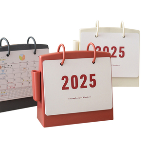 Calendrier de bureau d'entreprise personnalisé de 18*13,5 cm avec logo d'entreprise imprimable, publicité 2026/2025, calendrier de 12 mois avec support - Product Image 1