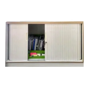 Custom ABS pvc slide door roller shutter door for bathroom cabinet vertically Open the door