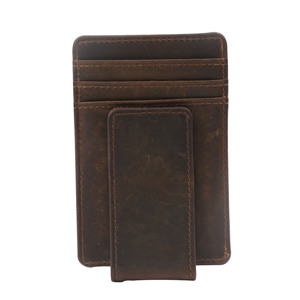 Leather Card Holder With Ring Stand For Credit Card And AirTag Brown Genuine Leather Wallet Spring 2022 - Product Image 3