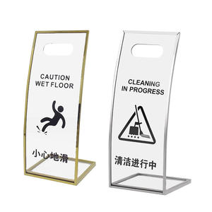 Señal indicadora de pie curvada de acero inoxidable - Product Image 1