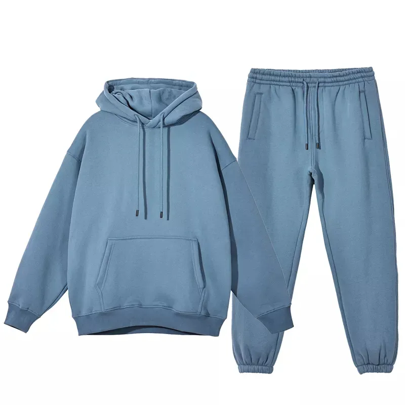 TT435 Bộ Áo Hoodie Trơn Thường Ngày Cotton In Tùy Chỉnh Cho Nam Bộ Áo Nỉ Và Quần Thể Thao 2 Món Đồ Thể Thao Nam Nữ