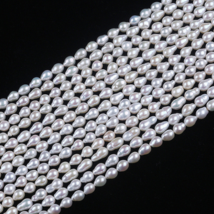 <span class=keywords><strong>Perles</strong></span> d'Akoya <span class=keywords><strong>chinoises</strong></span> baroques en forme de larme blanches de 6 à 7 mm, 16 pouces - Product Image 2
