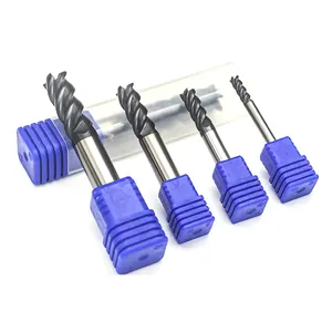 Aluminium End Mill 4 Flute Square Akhir Pabrik Tungsten Karbida Akhir Pabrik Presisi Tinggi dan Digunakan untuk Kekerasan Bahan