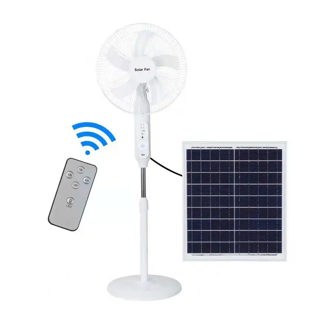 16 inç 12V Dc/Ac güneş fanı ev sistemi için, taşınabilir Mini güneş enerjisi şarj edilebilir hava enerjili Fan hiçbir elektrik alanı için