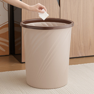Poubelle cylindrique à anneau de pression épaissi de grande capacité, pour usage intérieur, pour salon, cuisine, chambre à coucher, dortoir, hôtel - Product Image 1