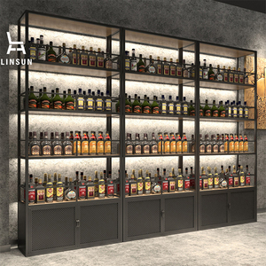 Özel Dayanıklı Metal Duvara Monte Şaraplık ve Bar Teşhir Standı (Restoran, Otel Yemek Alanları için) - Product Image 1