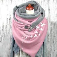Écharpe d'hiver imprimée avec des chats pour femmes, Foulard pour envelopper le cou, châle Long, à la mode,