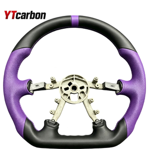 Volant en cuir pleine fleur YTcarbon modifié pour <span class=keywords><strong>Corvette</strong></span> <span class=keywords><strong>C5</strong></span> 1997-2004, design sportif à fond plat en forme de D, cousu à la main - Product Image 6