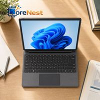 CoreNest - Laptop 2 en 1 de 12.7 Pulgadas, Intel N5095, Pantalla Táctil IPS 2K de 10 Puntos, Windows 11, Notebook para Negocios y Oficina