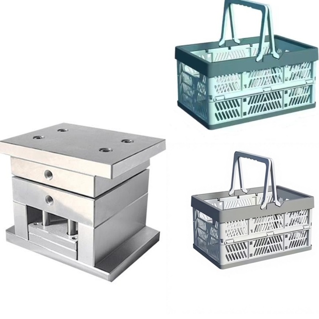 Injection Outdoor Portable Handheld Folding Basket Mould for Multi Functional Plastic Foldable Storage Box for Picnics