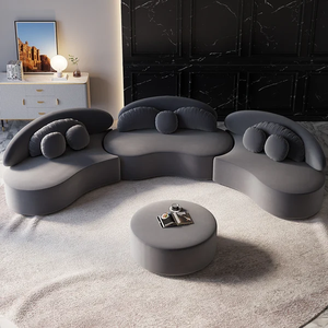 Muebles Q & N, sofás grandes de terciopelo de lujo, muebles de sala de estar, sofá gris oscuro para <span class=keywords><strong>Bebe</strong></span> En Gros, sofá para Villa - Product Image 2