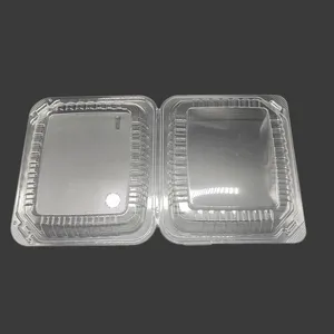 खाद्य ग्रेड अनुकूलित आकार स्वीकृत फास्ट फूड पैकेजिंग प्लास्टिक ओपीएस स्पष्ट क्लैस्मशेल पैकेजिंग कंटेनर
