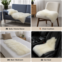 Tapis en fourrure de mouton australien pour la décoration de la maison, coussin de canapé, housse de siège de voiture