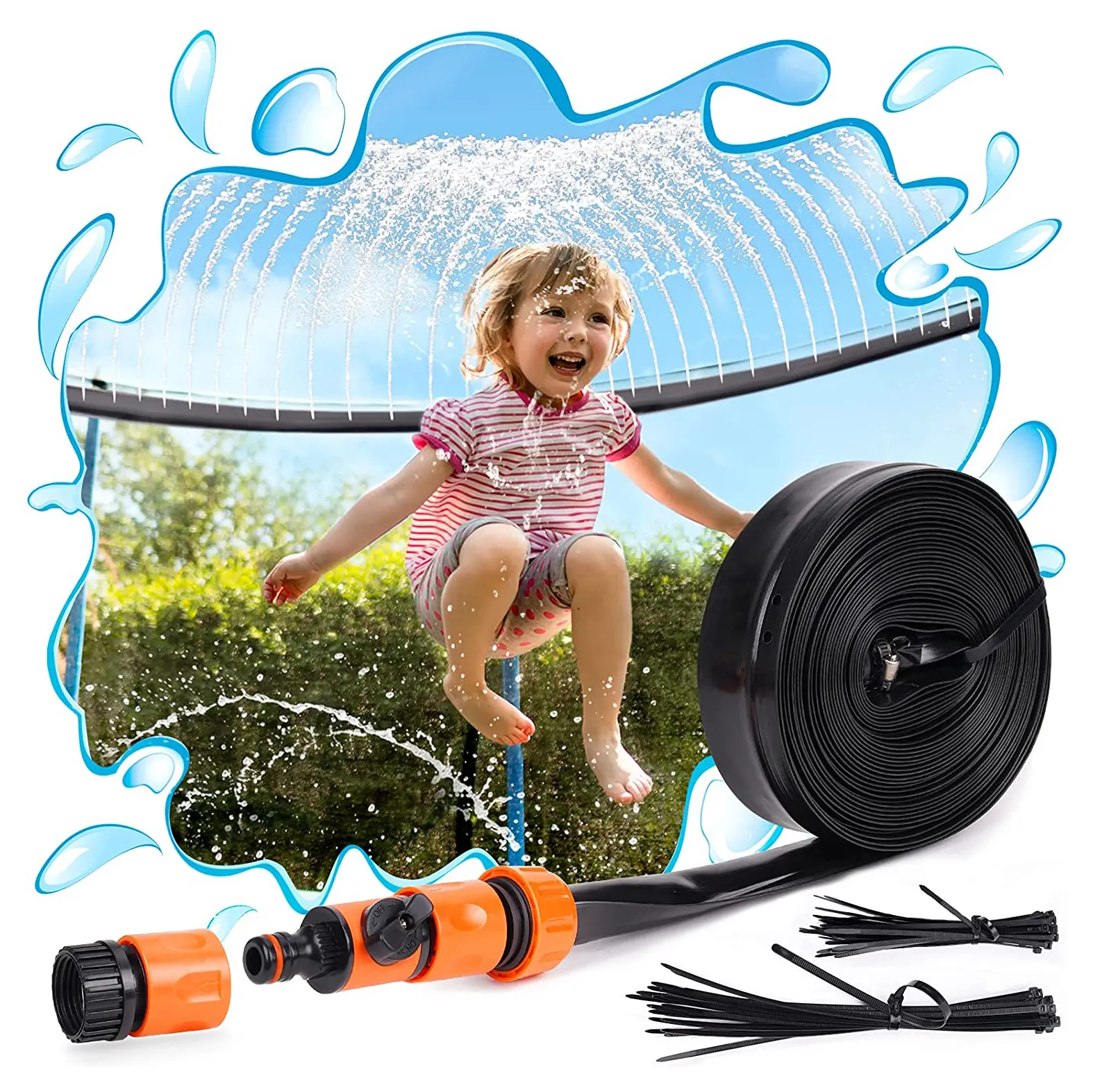 Accessoires d'arrosage extérieur pour enfants Arroseur de trampoline de jardin Arroseur de trampoline pour enfants Douche de trampoline