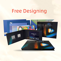 Brochure vidéo personnalisée avec logo imprimé sur écran LCD, carte cadeau vidéo de marque fabriquée à la main en Chine