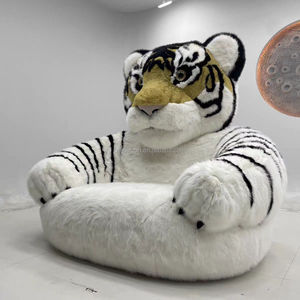 Netter tiger geformter Sitzsack | Weiche und bequeme Kinder möbel | Hochwertiges Plüsch material - Product Image 3