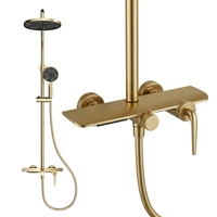 Système de douche thermostatique de luxe pour appartement intelligent, affichage numérique, laiton, céramique, poignée unique, jet de pluie doux