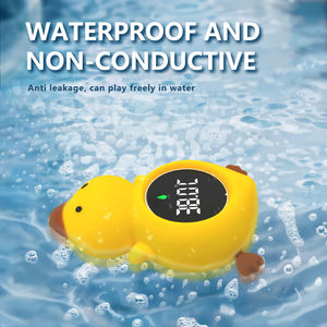 Nova segurança banho tubo termômetros bonito flutuante pato brinquedo água temperatura aviso bebê banho termômetro com luz RGB - Product Image 1