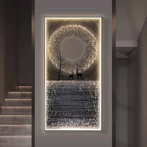 Pittura Artistica da Parete di Grande Successo in Stile Moderno e Minimalista per Ingresso, in Porcellana di Cristallo con Sfondo a LED per <span class=keywords><strong>Soggiorno</strong></span> - Product Image 3