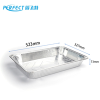 Barquettes jetables robustes en aluminium avec couvercle, format complet, profondes pour rôtir et cuire, 21x13 cm, rectangulaires, pour barbecue