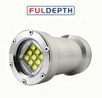 Lampe LED sous-marine FD LL 063 100W 10000lm, profondeur 300m, 24 à 48VDC, acier inoxydable 316L, contrôle PWM RS485 pour ROV