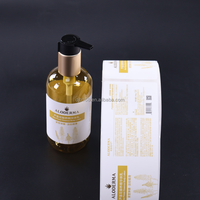 Etiquette cosmétique vinyle étanche personnalisée autocollant adhésif feuille d'or luxe gaufré rouleau d'étiquette pour parfum nettoyant pour le corps