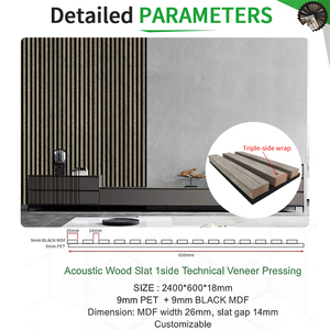 Treslam Recording Studio ProSound Kits <span class=keywords><strong>de</strong></span> diffuseur acoustique 24dB NRC avec lattes <span class=keywords><strong>de</strong></span> <span class=keywords><strong>laine</strong></span> <span class=keywords><strong>de</strong></span> <span class=keywords><strong>bois</strong></span> v-cut personnalisées - Product Image 2