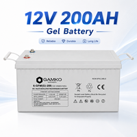 Batterie solaire au gel plomb-acide 12V 200AH à longue durée de vie pour une large gamme d'applications solaires