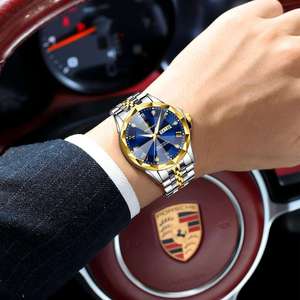 Reloj de Pulsera de Cuarzo Poedagar 698 de Lujo, Luminoso e Impermeable para Hombre de Negocios, con Correa de Acero Inoxidable y Calendario - Product Image 3