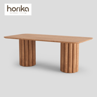Meubles d'hôtel de luxe ensemble de table à manger en bois de patio mobilier d'extérieur moderne ensemble de table et chaises de jardin de patio de restaurant