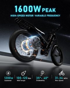 Eahora Romeo ProハイパワーファットバイクEbike電動ファットタイヤマウンテンEハイブリッドロードカーゴダートバイク自転車大人 - Product Image 5