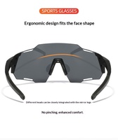 Lunettes de sport photochromiques UV400 avec monture en PC, branches antidérapantes, unisexe, pour cyclisme sur route en extérieur, protection contre le vent