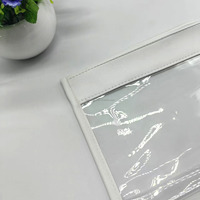 Pochette cosmétique personnalisée LUMI avec logo personnalisé, en PVC transparent, imperméable, de taille moyenne, pour femmes, sac à maquillage tendance, fermeture à glissière