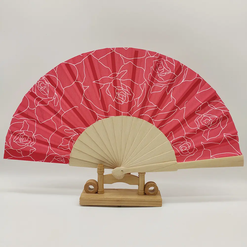 New design custom logo folding fan hand held wholesale bamboo hand held fan for wedding party decoration