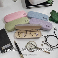 Étui à lunettes rigide rectangulaire unisexe de grande taille avec logo personnalisé LQ, fermeture à pression, motif uni pour hommes et femmes, lunettes de lecture