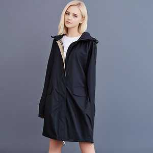 Imperméable léger et imperméable pour femmes coupe-vent à capuche avec poches extérieur respirant coupe-vent réutilisable et respectueux de la peau - Product Image 6