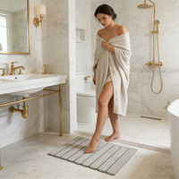 Tapis de bain pliable écologique en pierre, antidérapant, en terre de diatomée, moderne, super absorbant
