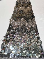 Meilleures ventes : Tissu de performance pour robe de femme, 100% Polyester, léger, multicolore, avec broderie de perles et paillettes 9+18mm