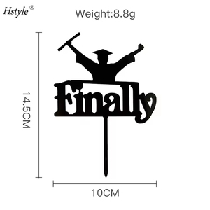 Hstyle bán buôn 2025 mới lễ kỷ niệm màu đen Acrylic tốt nghiệp bánh toppers pq660 cho Đảng bánh sinh nhật trang trí - Product Image 2