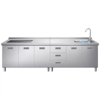 Xiangying armoire de cuisine commerciale en acier inoxydable, avec poignées et tiroirs armoire de rangement en métal %