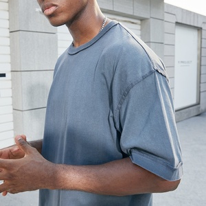 High Quality 100% Cotton Reverse Stitch <b>Tshirts</b> 250 Gsm Vintage Streetwear Oversized Wash Heavy Weight T-Shirt for Men - Product Image 5