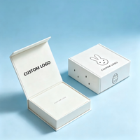 Boîte en carton personnalisée avec couvercle rabattable, impression de dessin au trait sur carton blanc crème, OEM ODM, emballage cadeau pour petits objets de Pâques