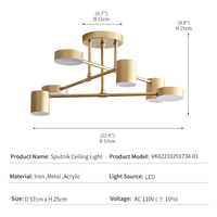 Lampe de plafond moderne en fer et acrylique, style nordique minimaliste, lustre pour salon, décoration de chambre à coucher de luxe, lumière artistique design