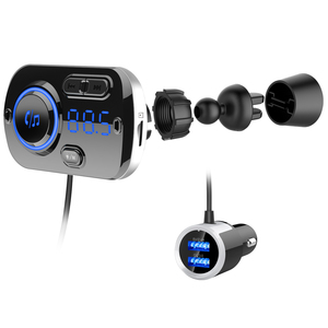 Quicky Sạc Qc3.0 <span class=keywords><strong>Bluetooth</strong></span> Car Charger Với Ánh Sáng Môi Trường Xung Quanh Handsfree <span class=keywords><strong>FM</strong></span> Truyền Âm Nhạc Stereo Chơi Xe Sạc - Product Image 4