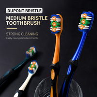 Brosse à dents manuelle pour adultes, poils en nylon, manche en plastique, nettoyage à 360 degrés, haute qualité, luxe, vente en gros, nouveau design