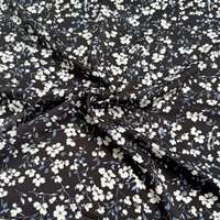 Tissu satiné 100 % polyester anti-boulochage et antistatique, imprimé motif floral miniature froissé, pour vêtements de nuit de mariage et sacs pour filles
