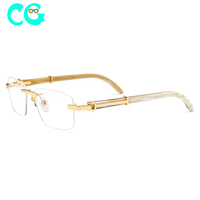 Lunettes en corne de buffle pour hommes et femmes, montures carrées, lunettes de vue de luxe, lunettes optiques 50251