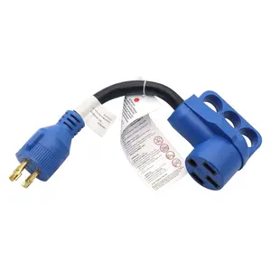 Cable de extensión de generador de 4 clavijas, 125V/250V L14 30P/ 50 Amp, 10 a 14 calibres 50R Rv, adaptador OEM