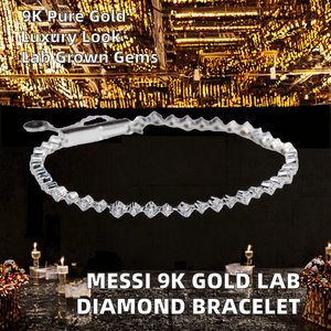 For Jewelry MSB-631 Women's Luxury IGI Certified <b>Gold</b> Plated 9K <b>Solid</b> <b>Gold</b> Round Cut Lab Grown Diamond Tennis Bracelet - Product Image 2